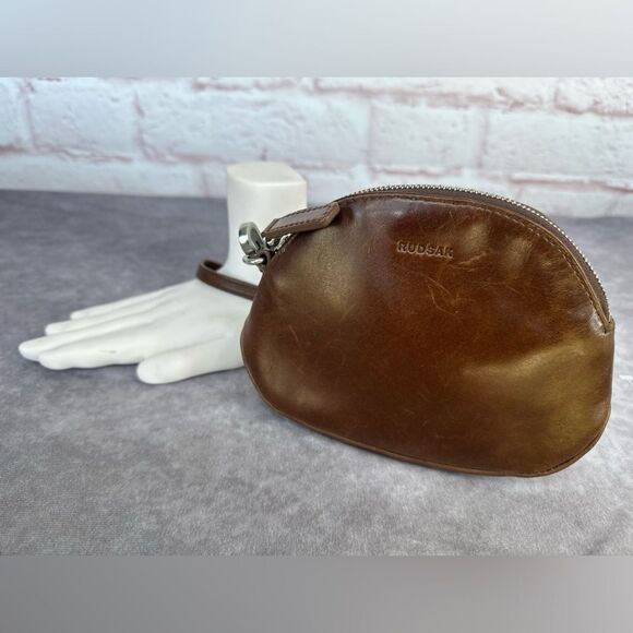 Rudsak Brown Leather Wristlet Bag - Picture 1 of 8